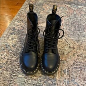 Dr. Martens Black Boots with Yellow Stitching